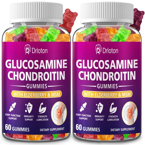 2-Pack 3000mg Glucosamine Chondroitin Gummies with MSM & Elderberry, Joint Supplements for Women Men, Extra Strength Joint Нealth, Flеxibility, Αntioxidant, Immunе Support Supplement Gummy, 120Gummies