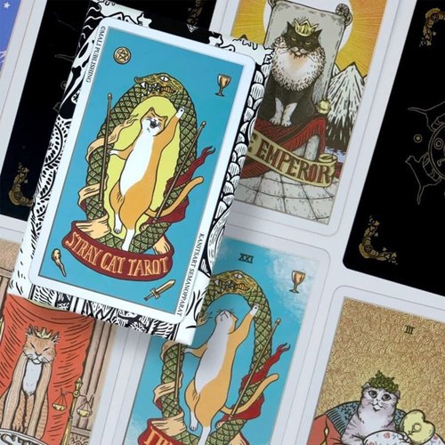 Atesswy Stray Cat Tarot - A Powerful and Cute Tarot Deck for Cat Lovers, Standard Size: 4.75" x 2.75"