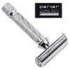 Parker 87R Chrome Standard Length Handle Butterfly Open Double Edge Safety Razor for Men, 5 Parker Double Edge Razor Blades Included