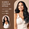 GOO GOO Wire Hair Extensions Real Human Hair, 18inch 95g Jet black, Invisible Wire Hair Extensions with Transparent, Seamless Fish Line Hairpiece, Straight Remy Hair Extensions