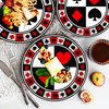60Pcs Casino Party Supplies Poker Tableware Set 7"Poker Paper Plates and Casino Napkins Fork for Casino Night Poker Game Themed Poker Card Playing Club Heart Casino Birthday Party Decorations(Serve20)