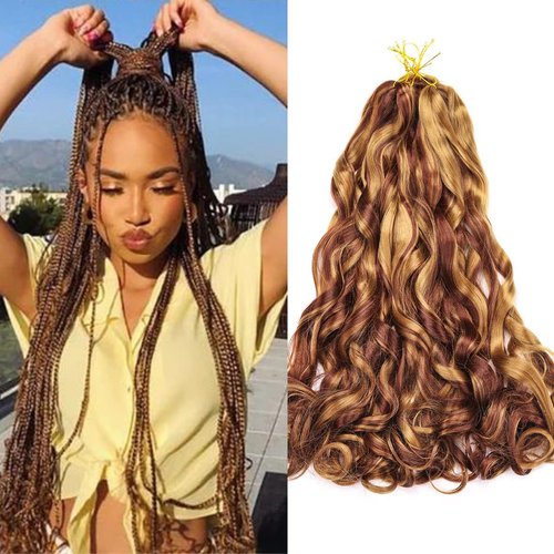 Amir Hair 8 packs French Curly Braiding Hair 20 Inch Loose Wave Braiding Hair Pre Stretched Synthetic Hair Extensions (27/33#) …