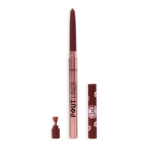 Revolution Beauty, Pout Bomb Plumping Lip Liner, Long Lasting Lip Shaper with Hyaluronic Acid & Vitamin E, Vegan & Cruelty-Free, Warm Brown