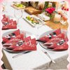 Faccito 100 Pcs Christmas Snowman Paper Napkins Winter Snowflake Cocktail Napkins Red Holiday Let it Snow Beverage Napkins for Xmas New Year Family Gatherings Dinner Party Decoration Supplies