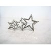 Generic Silver metal triple star hair clip clamp barrette snap clip