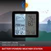 Wittime 2180 Weather Station with Atomic Clock Indoor Outdoor Thermometer Wireless Wireless Temperature and Humidity Monitor Inside Outside with Sensor Battery Powered