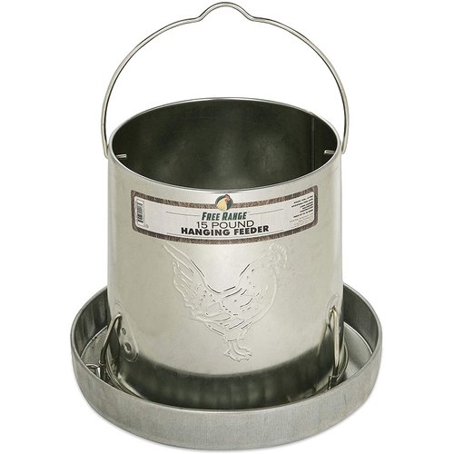 Harris Farms 1000293 Galvanized Hanging Poultry Feeder, 15 lbs, Metal
