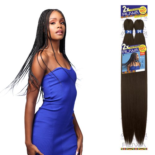 Sensationnel Ruwa prestretched braiding hair - 2x ruwa 30inch water repellent kanekalon fast dry synthetic braid in hair extensions - 2x Ruwa 30 inch (4 pack, 4 MEDBROWN)