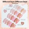 FZANEST Gel Nail Polish Jelly Nude Set,Sheer Natural Milky Pink 6 Colors Gel Polish Nail Kit Soak Off LED UV Varnish Nail Art Manicure Kit