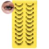 OHY Natural False Eyelashes Wispy Lashes Natural Look Strip Lashes Fake Eyelashes D Curl Lashes Strip Soft and Comefotable Natural Strip Lashes 10 Pairs