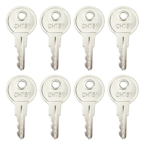 CH751 Key Universal Keys Replacement for RV Compartments Campers Storage Cabinets Door Lock T-Handles Tool Boxes Pickup Shells (Pack of 8)