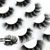 Mink Lashes Flu-ffy Lashes 20mm Long Flu-ffy False Eyelashes 3D Volume Curly Dramatic Fake Eyelashes Thick Full Lashes 5 Pairs Pack(5W-TB56)