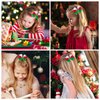 Christmas Hair Bows Green Monster Hair Clips for Girls Kids Handmade Grosgrrain Hair Bow Clip Grosgrain Ribbon Bows XMAS Hair Accessories for Christmas Party Decor, Red & Green & White