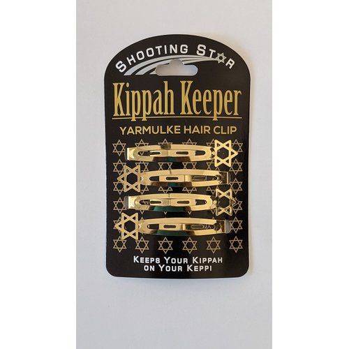 Kippah Keeper Yarmulke & Hair Clips (Gold) One Size