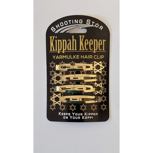 Kippah Keeper Yarmulke & Hair Clips (Gold) One Size