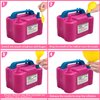 Electric Balloon Pump,110V 600W Portable Dual Nozzles Balloon Pump,Air Pump Balloon Blower for Party Decorations with Tying Tool(Rose Red)