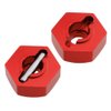 HobbyPark Aluminum 12mm Wheel Hex Nuts & M4 Lock Nuts for 1/10 Scale RC Car Truck Crawler Buggy Short Course(8-Pack) (Red)