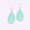 BaubleStar Natural Crystal Healing Birth Stone Statement Drop Earrings Turquoise Teardrop Quartz Dangle Gold Fashion Jewelry for Women Girls