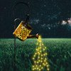 Solar Watering Can with Cascading Lights, Water Can Solar Lights, Solar Waterfall Light Garden Decorative, Hanging Solar Lantern Outdoor Waterproof, Solar Yard Decor, Metal Solar Powered Kettle