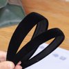 Teensery 4 Pcs Black Velvet Wide Headbands Blank Hair Hoop DIY Hair Accessories Hair Band for Women Girls, Width 1 inch