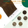 Easyouth Tape in Hair Extensions Human Hair Brown Tape in Extensions Human Hair Medium Brown Hair Extensions Tape in Remy #4 20Inch 50g 20pcs
