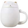 Liywall - Ceramic Tea Mug with Infuser and Lid, Cat Design Handmade Porcelain Tea Cup Strainer With Portable Shockproof Storage Case for Travel Office Home,Wife Girlfriend Gift - White