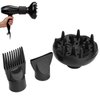 3Pcs Hair Dryer Nozzle Diffuser Set, Multifunction Hair Blow Dry Nozzle Diffuser Hair Dryer Nozzle Comb Brush Attachment Concentrator Hairdressing Salon Styling Tool