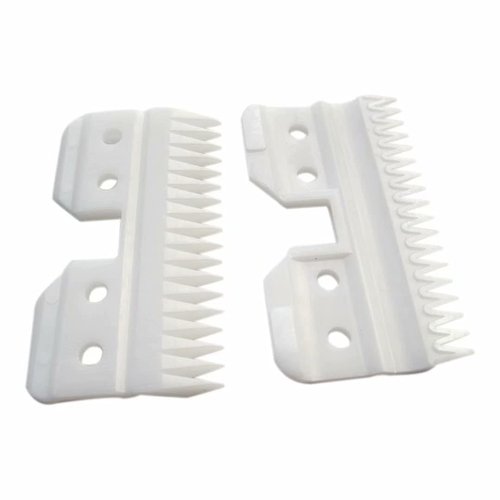 18 Teeth Ceramic Replacement Moving Blade A5/AG Blade Cutter for Andis/for Wahl/Oster Fast Feed, A5/AG Series Hair Clippers(Off White, 2 Pieces)
