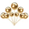 24 PCS Balls Cake Toppers Ball Cake Picks Ball Shaped Cupcake Toppers Foam Balls Cake Topper Insert Mini Balloons Cake Decorations for Wedding Anniversary Baby Shower Birthday Party Supplies Gold