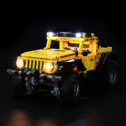 BRIKSMAX Led Lighting Kit for Jeep Wrangler - Compatible with Lego 42122 Building Blocks Model- Not Include The Lego Set(Remote-Control Version)