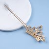 Allereyae Crystal Tiaras Crown Hair Clip Barrette Rhinestone Crown Hairpins Barrette Gold CZ Crown Head Clip Headwear Crystal Wedding Hair Accessories for Women (Gold)