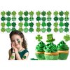 48Pcs St Patricks Day Stickers for Kids,1.5in Green Irish Shamrock Clover Label Self Adhesive Stickers,Saint Patricks Day Decorations Party Decals Seals Cards Envelopes Rewards Scrapbooking Supplies