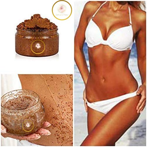 Glycolic Acid-Lactic Acid-Rosehip-Facial Brightening and Body Scrub For Dark Spots, Razor Bumps Scars Contains Turmeric Powder-Bodyscrub with essential oils, Mint Oil, Lavender, ingrown hair scrub