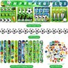 LSJDEER Soccer Party Favors, Soccer Birthday Decorations, Soccer Party Favor Bags Keychain Mini Notepad Stickers Bracelets for Soccer Sport Party Decorations Supplies Kids Boys Girls