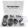 THKFISH Rod Repair Kit Rod Tip Repair Kit Ceramics Tips Stainless Steel Carbon Spinning Rod Guides Fishing Rod Repair Kit Burnished Silver 35pcs