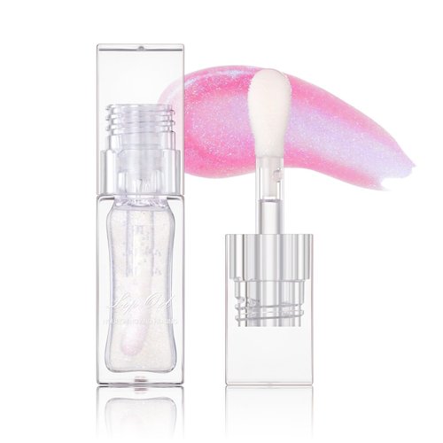 MAEPEOR Changing Lip Gloss 7 Colors Moisturizing Non-sticky Lip Oil Gloss Nourishing Shiny Glossy Lipgloss for Lip Care and Dry Lip (Color 01)