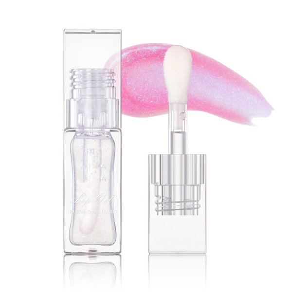 MAEPEOR Changing Lip Gloss 7 Colors Moisturizing Non-sticky Lip Oil Gloss Nourishing Shiny Glossy Lipgloss for Lip Care and Dry Lip (Color 01)