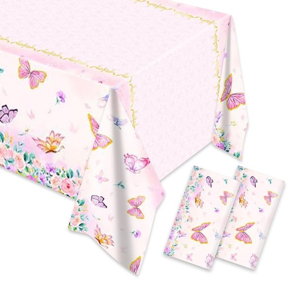 Egami 2pcs Butterfly Party Tablecloth for Butterfly Party Supplies Decorations 87 inches x 51 inches for Butterfly Birthday Party Supplies (7)