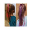 8 Pieces Multicolor Braids Hair Extensions Accessories with Rubber Bands Rainbow Hairstyle Ponytails Braided Synthetic Hairpieces for Women