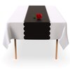Black Disposable Plastic Table Runner. 5 Pack 14 x 108 inch. Scallop Table Runner Adds A Pop of Color To Your Party Table, by Swanoo