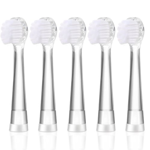 Baby Toothbrush Heads Compatible with Seago SG-513/SG-977/EK6, Compatible with Dada-Tech-BB1/977/K6, Compatible with Brush-Baby WildOnes/KIDZSONIC(8-18 Month)