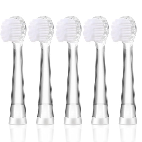 Baby Toothbrush Heads Compatible with Seago SG-513/SG-977/EK6, Compatible with Dada-Tech-BB1/977/K6, Compatible with Brush-Baby WildOnes/KIDZSONIC(8-18 Month)