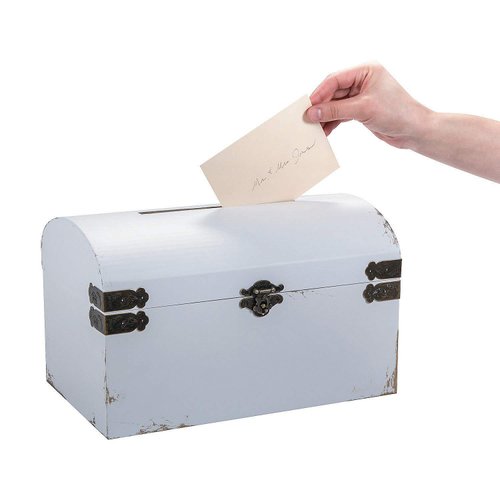Fun Express - White Vintage Wedding Cardbox for Wedding - Party Supplies - Containers & Boxes - Paper Boxes - Wedding - 1 Piece