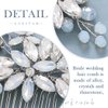 Kisshine Bride Wedding Hair Comb Silver Rhinestone Headpiece Bridal Beads Hair Accessories for Women and Girls