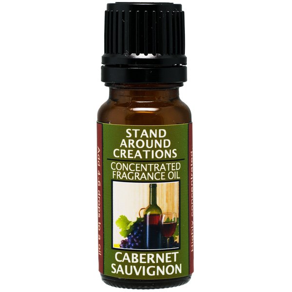 Concentrated Fragrance Oil - Scent - Cabernet Sauvignon- A Sweet Aroma of Wild Grapes w/Sweet Sugary Notes. A Wonderful Aroma of red Sweet Wine.Infused w/Essential Oil. (.33 fl.oz.)