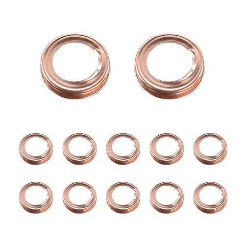 Augeny 12 PCS Oil Drain Plug Gasket, O.D 17mm Copper Crush Washer Oil Drain Plug Gasket, Copper Compression Washer Compatible with F4XY-6734-A, 11026-JA00A, 11026-01M02 350Z