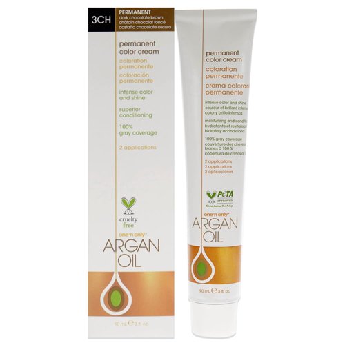One n Only Argan Oil Permanent Color Cream - 3CH Dark Chocolate Brown Hair Color Unisex 3 oz