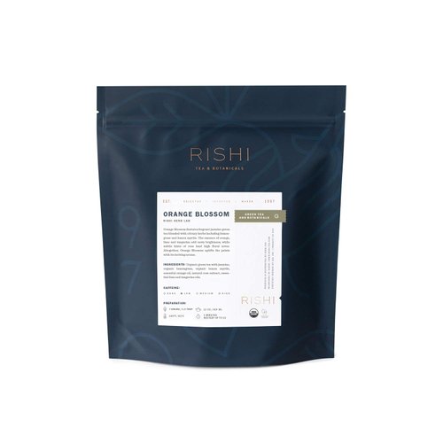 Rishi Tea Orange Blossom Green Tea - Organic, Low Caffeine Loose Leaf Tea, Floral & Naturally Sweet Blend with Tropical Herbs and Citrus - 16 Ounces, 64+ Servings