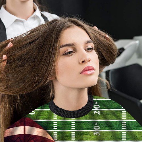 American Football Waterproof Haircut Cape for Adults & Kids Professional Barber Cape with Adjustable Snap Closure 51"x55"