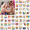 HOWAF Gay Pride Tattoos LGBT Rainbow Temporary Tattoo Sticker, 48 Designs 96pcs Rainbow Heart Tattoos Stickers Waterproof Rainbow Flag Face Body Paint Sticker for Women Men LGBT Pride Parades Celebrations